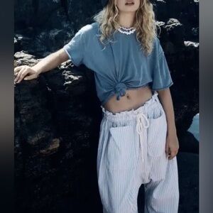 In 🔜 Free People ‘Runyon’ Oversized Striped Harem Pants in Sky Combo S